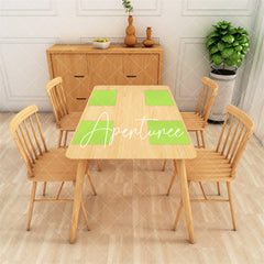 Aperturee - Grass Green Solid Color Dining Set Of 4 Placemats