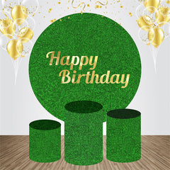 Aperturee - Grass Greenery Simple Circle Birthday Backdrop Kit