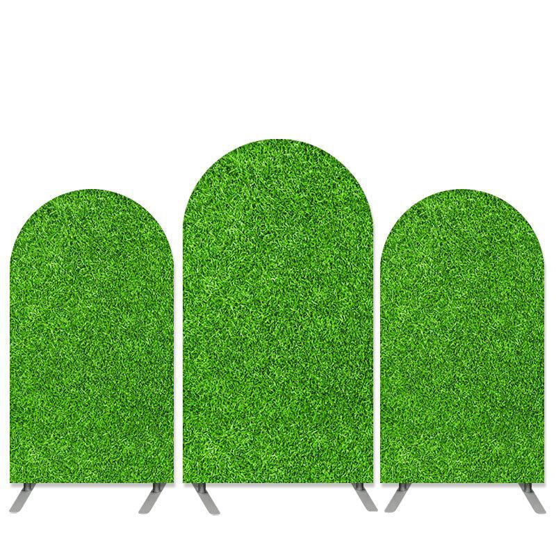 Aperturee Grassland Theme Green Leaves Arch Backdrop Kit Banner