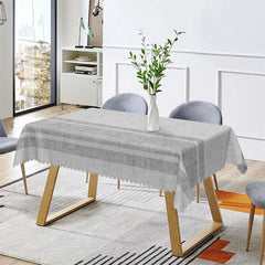 Aperturee - Gray Modern Argyle Pin Stripes Rectangle Tablecloth