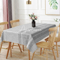 Aperturee - Gray Modern Argyle Pin Stripes Rectangle Tablecloth