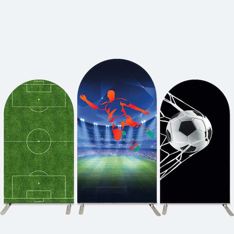 Aperturee Great Soccer Field Sports Birthday Arch Backdrop Kit