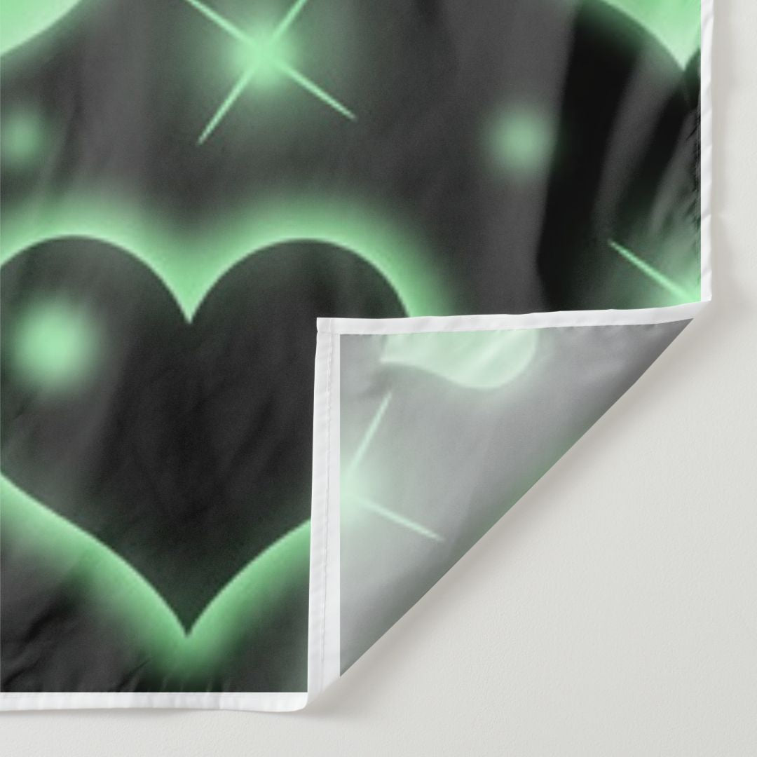 Aperturee - Green And Black Heart Simple Valentine Backdrop