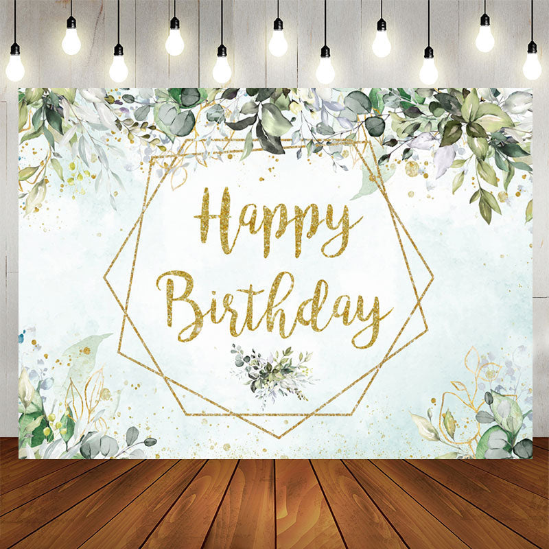 Aperturee - Green And Golden Gender Revel Happy Birthday Backdrop