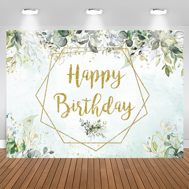 Aperturee - Green And Golden Gender Revel Happy Birthday Backdrop