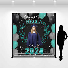 Aperturee - Green Blue Balloon Diamond Custom Graduation Backdrop