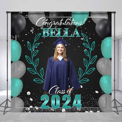 Aperturee - Green Blue Balloon Diamond Custom Graduation Backdrop