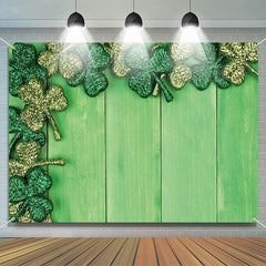 Aperturee - Green Board Knitted Clovers St Patricks Day Backdrop