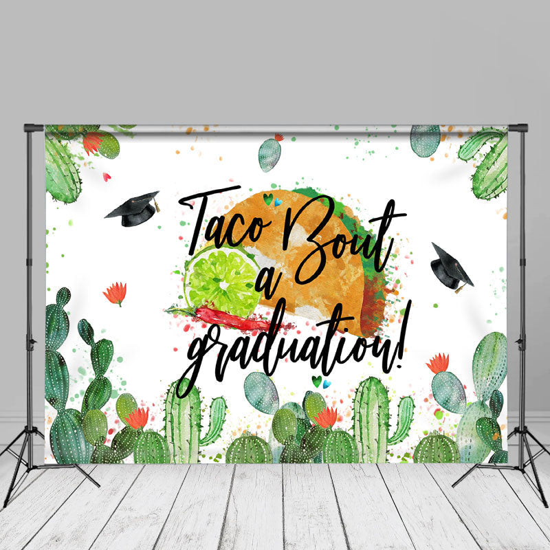 Aperturee - Green Cactus Taco Boat A Graduation Photo Backdrop