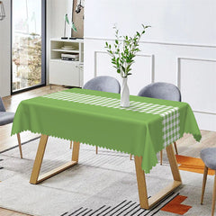 Aperturee - Green Checkered Rectangle Tablecloth For Picnic