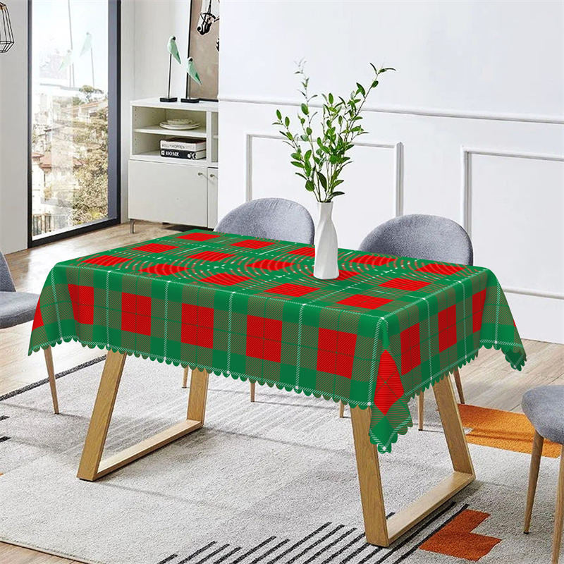 Aperturee - Green Christmas Holiday Rectangle Tablecloth