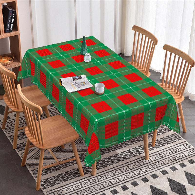 Aperturee - Green Christmas Holiday Rectangle Tablecloth