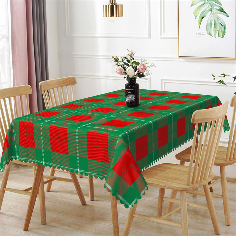 Aperturee - Green Christmas Holiday Rectangle Tablecloth