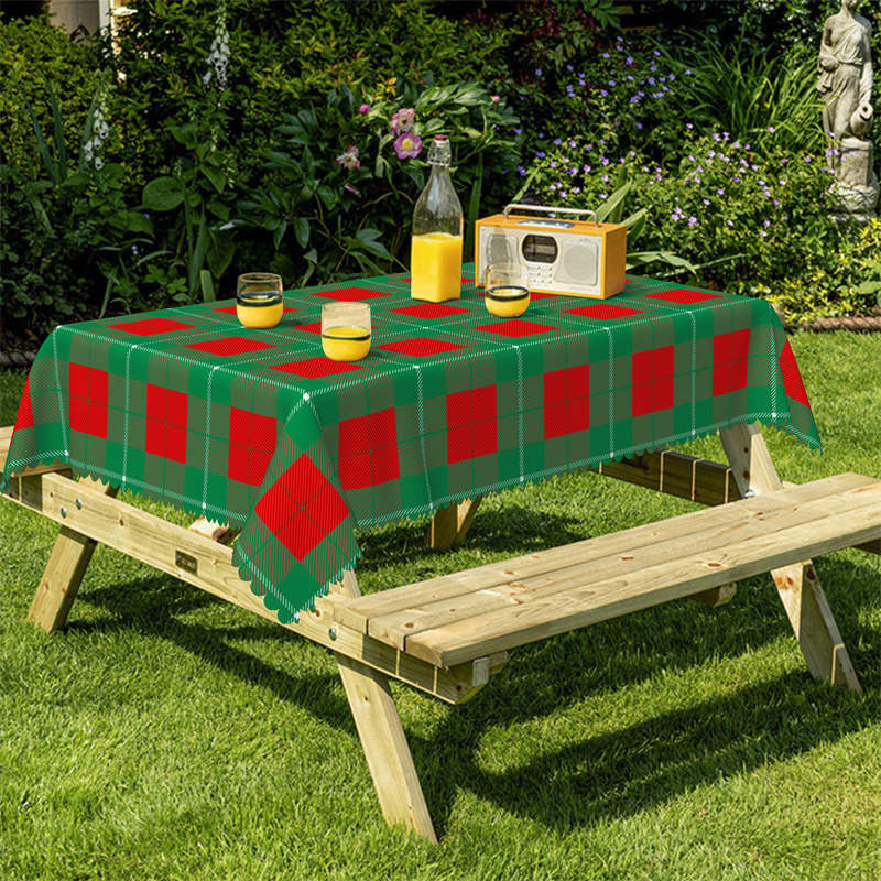 Aperturee - Green Christmas Holiday Rectangle Tablecloth