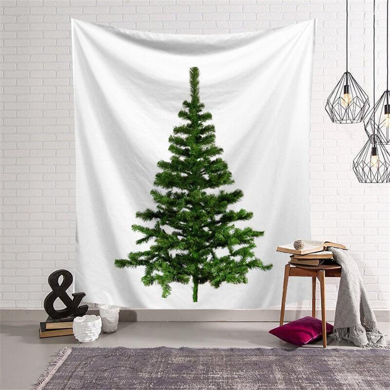 Aperturee - Green Christmas Tree Room Decoration Wall Tapestry