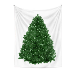 Aperturee - Green Christmas Tree White Glitter Wall Tapestry