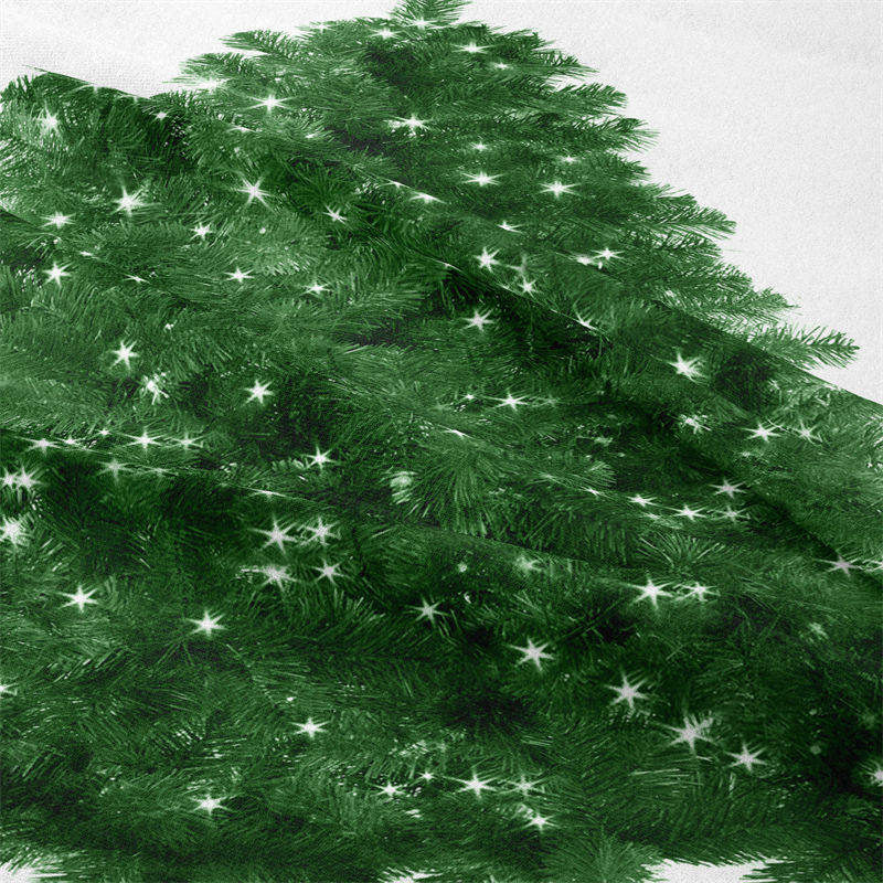 Aperturee - Green Christmas Tree White Glitter Wall Tapestry