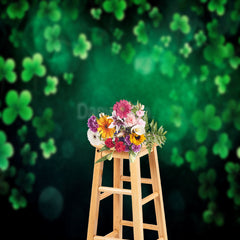 Aperturee - Green Clover Bokeh Backdrop For Birthday Cake Smash