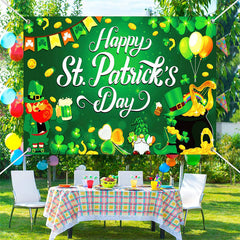 Aperturee - Green Clover Gold Coins St Patricks Day Backdrop