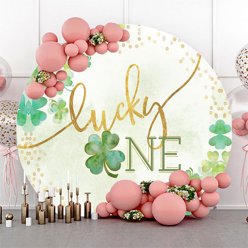 Aperturee Green Clover Lucky One Birthday Backdrop