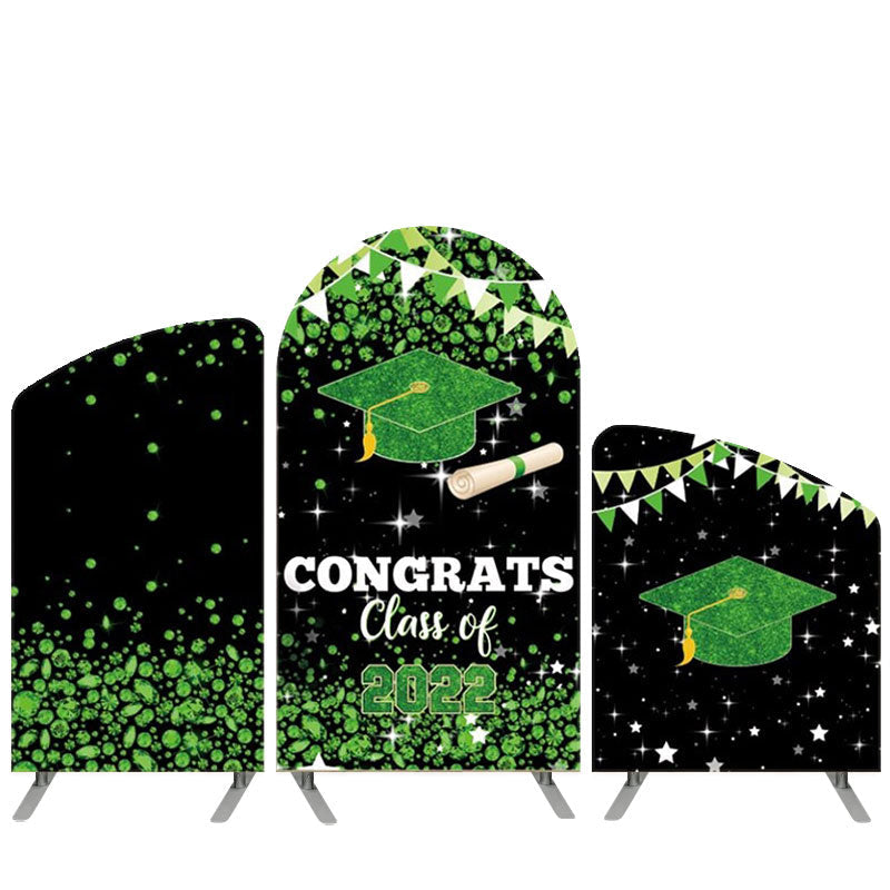 Aperturee Green Diamonds Theme Black Arch Backdrop Kit For 2022 Grad