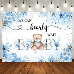 Aperturee - Green Floral Leaves Teddy Bea Baby Shower Backdrop