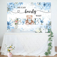 Aperturee - Green Floral Leaves Teddy Bea Baby Shower Backdrop