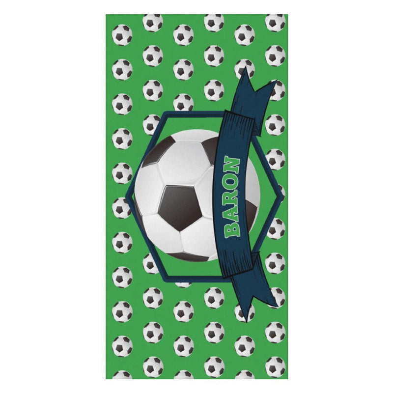 Aperturee - Green Football Custom Name Boy Beach Pool Towel