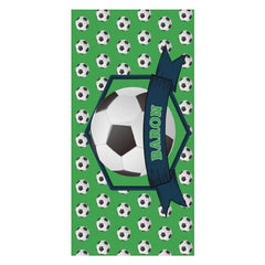 Aperturee - Green Football Custom Name Boy Beach Pool Towel