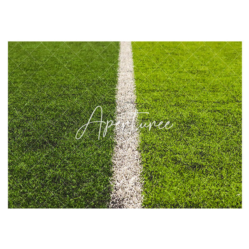 Aperturee - Green Football Field Lawn White Line Rubber Floor Mat