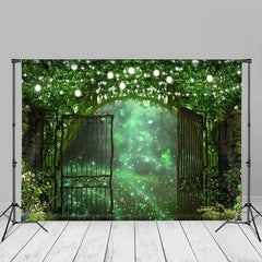 Aperturee - Green Forest Light Door Spring Photoshoot Backdrop