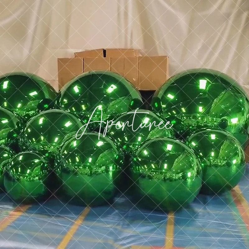 Aperturee - Green Giant Inflatable Mirror Ball Shiny Balloon