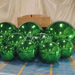 Aperturee - Green Giant Inflatable Mirror Ball Shiny Balloon