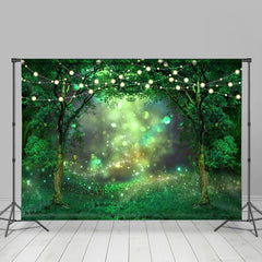 Lofaris Green Glitter Light Forest Spring Scene Backdrop