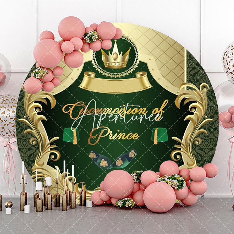 Aperturee - Green Gold Circumcision De Prince Round Backdrop