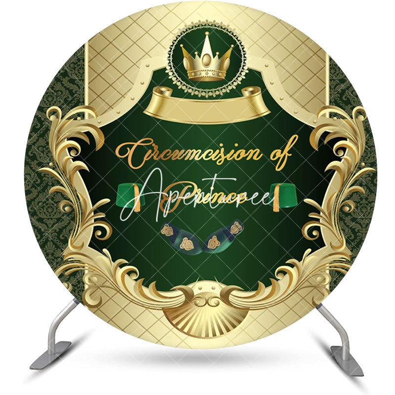 Aperturee - Green Gold Circumcision De Prince Round Backdrop