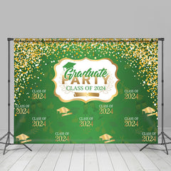 Aperturee - Green Gold Class Of 2024 Grad Party Photos Backdrop