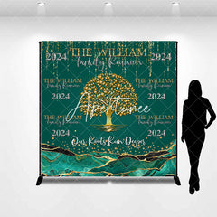 Aperturee - Green Gold Marble Custom 2024 Family Reunion Backdrop