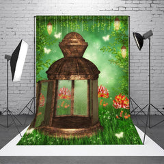 Aperturee - Green Grass Floral Pendant Spring Photoshoot Backdrop