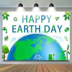 Aperturee - Green Happy Earth Day Backdrop for Event Decor