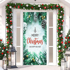 Aperturee - Green Happy New Year Merry Christmas Door Cover