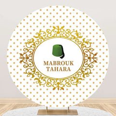 Aperturee - Green Hat Mabrouk Tahara White Gold Round Backdrop