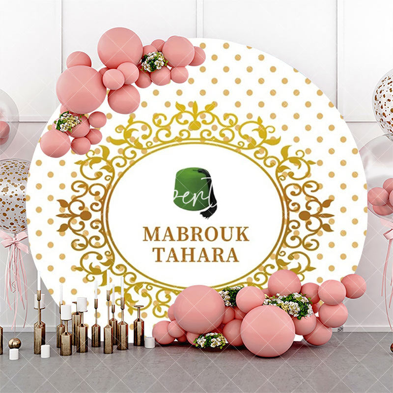 Aperturee - Green Hat Mabrouk Tahara White Gold Round Backdrop