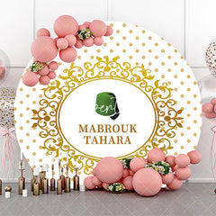 Aperturee - Green Hat Mabrouk Tahara White Gold Round Backdrop