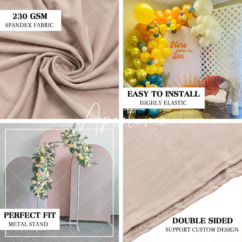 Aperturee - Green Leaf Pink Rose Double Sided Arch Backdrop Kit