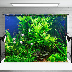 Aperturee - Green Leaves Branch Fish Tank Landscaping Backdrop