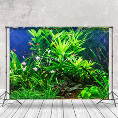 Aperturee - Green Leaves Branch Fish Tank Landscaping Backdrop