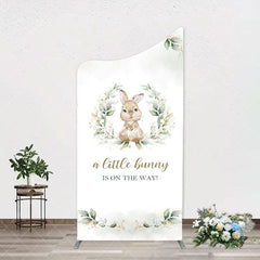 Aperturee - Green Leaves Little Bunny Arch Baby Shower Backdrop