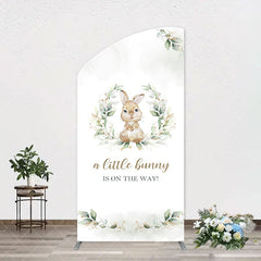 Aperturee - Green Leaves Little Bunny Arch Baby Shower Backdrop