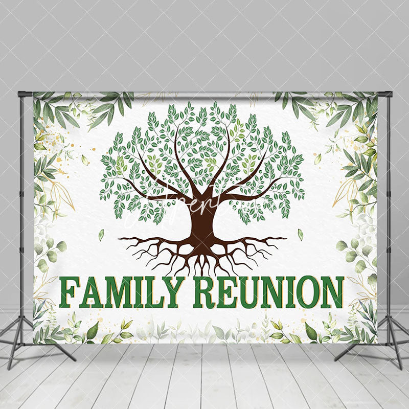 Aperturee - Green Leaves Spring Trees Family Reunion Backdrop